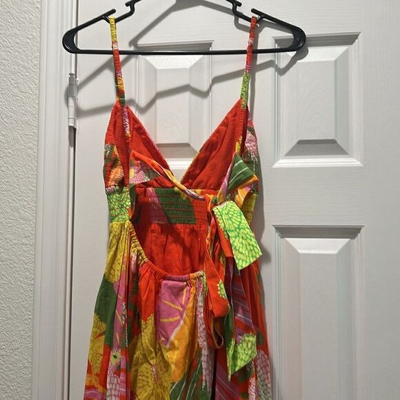 FARM Rio Neon Floral Tiered Cotton Maxi Dress NWT and M NWOT - Picture 5 of 7